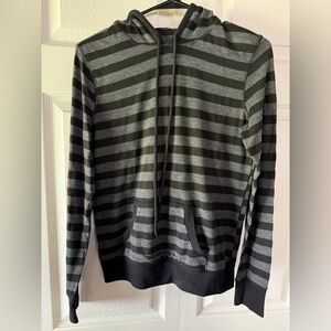 Striped Black and Gray Hoodie